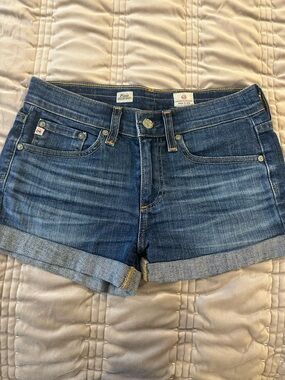 Ag Adriano Goldschmied denim Blue Rolled Hem Denim Shorts - size 24